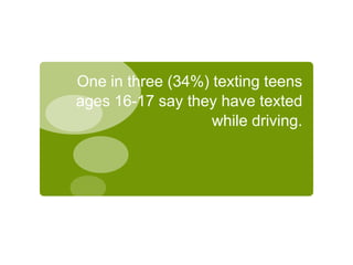  Cheating is a problem…26% of teenagers admitted to using their cell phone to store information to look at during a test or a quiz.  