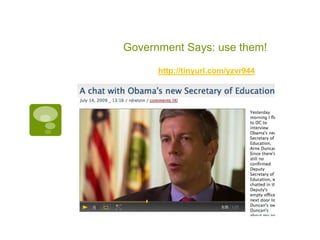 Government Says: use them!http://tinyurl.com/yzvr944
