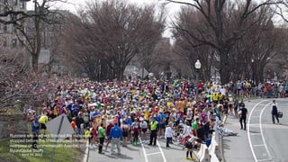 Runners who had not finished the race were
stopped before the Massachusetts Avenue
overpass on Commonwealth Avenue. (Yoon S.
Byun/Globe Staff) #
April 24, 2013 13
 