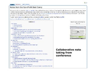 Collaborative note taking from conference 