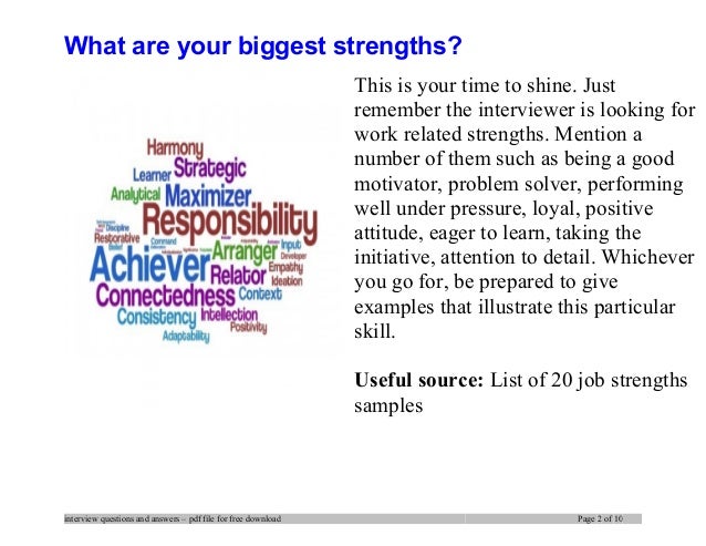 best interview answers for strengths