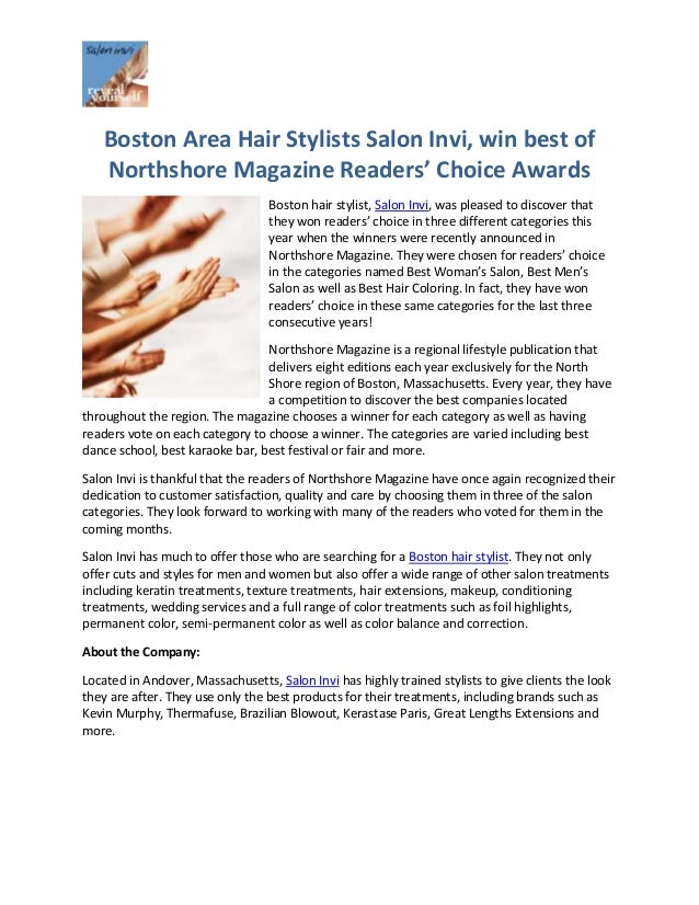 Boston Area Hair Stylists Salon Invi Win Best Of Northshore Magazine