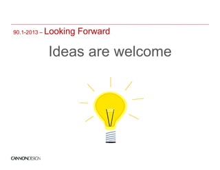 90.1-2013 –   Looking Forward

              Ideas are welcome
 