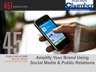 Amplify Your Brand Using
Social Media & Public Relations
 