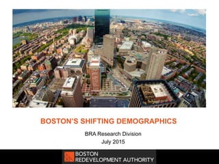 BOSTON’S SHIFTING DEMOGRAPHICS
BRA Research Division
July 2015
 