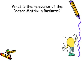What is the relevance of the
Boston Matrix in Business?

 