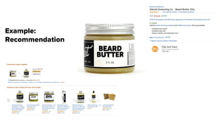 Example:
Recommendation
 