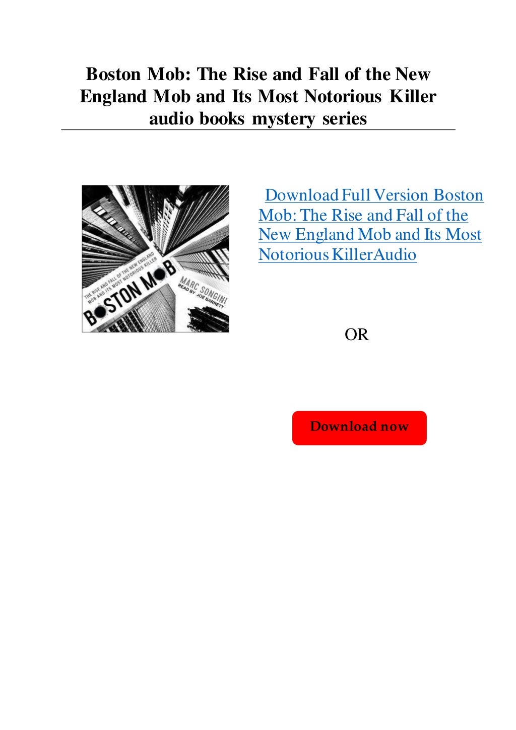 Boston Mob The Rise and Fall of the New England Mob and Its Most