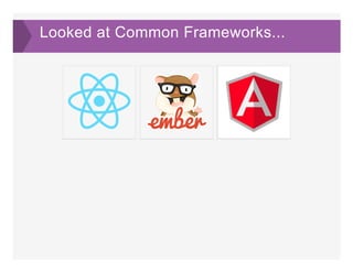 Looked at Common Frameworks...
   
 