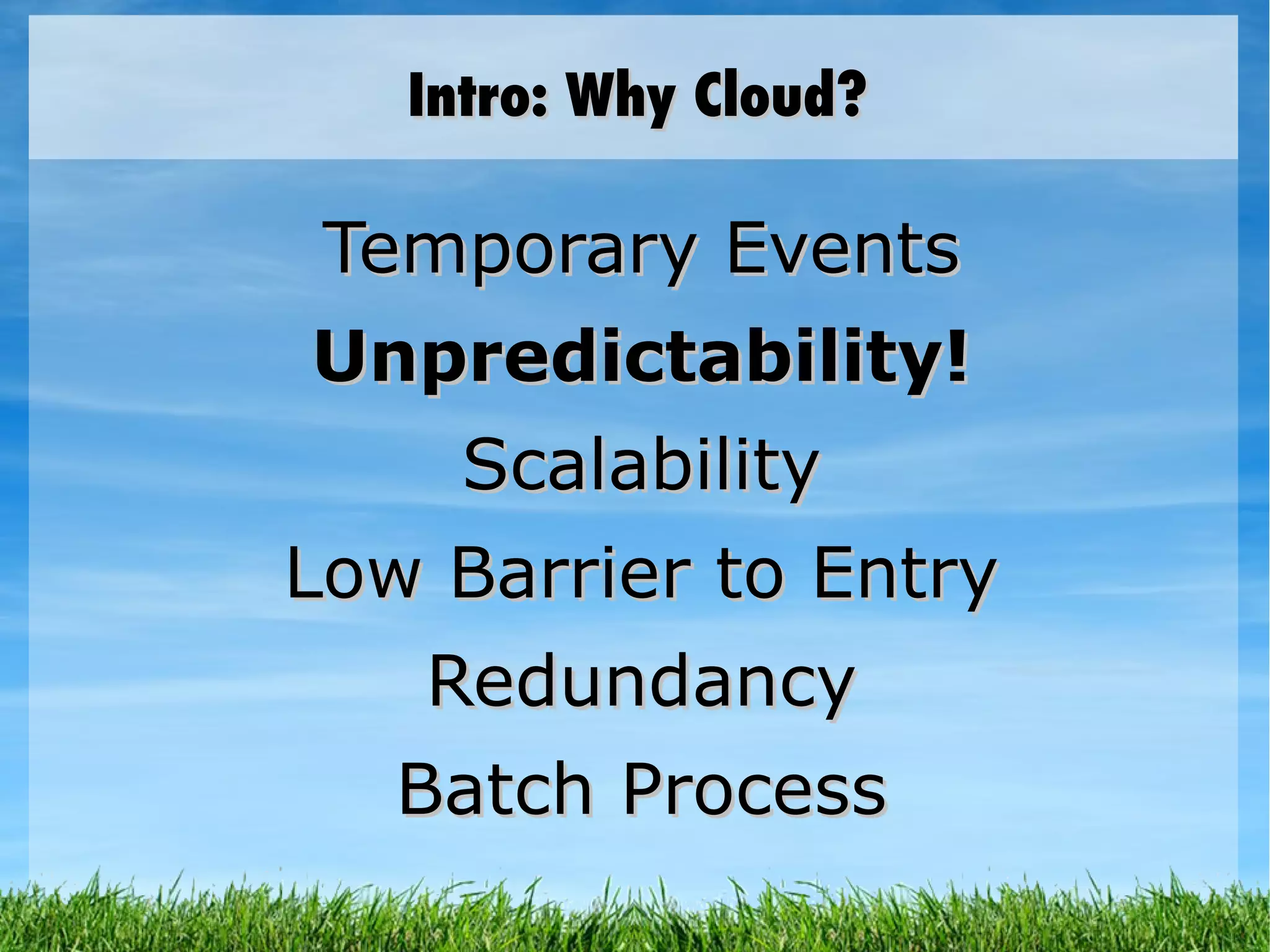 Agenda TODO: Cram all this into 60 mins. Intro 