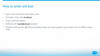 Apex Testing and Best Practices Slide 6