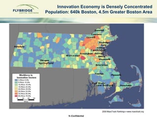 Innovation Economy is Densely Concentrated 
Population: 640k Boston, 4.5m Greater Boston Area 
9--Confidential 
 
