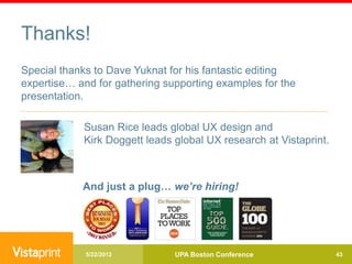 Thanks!
Special thanks to Dave Yuknat for his fantastic editing
expertise… and for gathering supporting examples for the
p...
