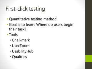 Chalkmark vs. First Click Testing