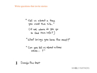 Write questions that invite stories 