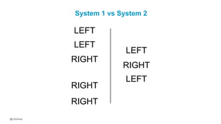 @CSOAndy
System 1 vs System 2
LEFT
LEFT
LEFT
RIGHT
RIGHT
LEFT
RIGHT
RIGHT
 