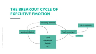 THE BREAKOUT CYCLE OF
EXECUTIVE EMOTION
— YOUREXPERIMENTALDESIGN
Bad Thing Happens
This is important?
The reverberation of...