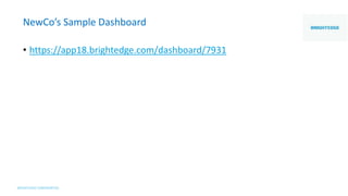 NewCo’s Sample Dashboard
• https://app18.brightedge.com/dashboard/7931
 