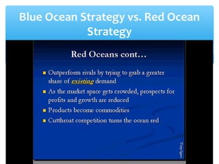 Blue Ocean Strategy vs. Red Ocean
Strategy
 