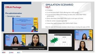 CRLA Package
Pre-administration
• Simulation videos
 