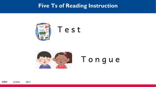 Five Ts of Reading Instruction
T e s t
T o n g u e
 
