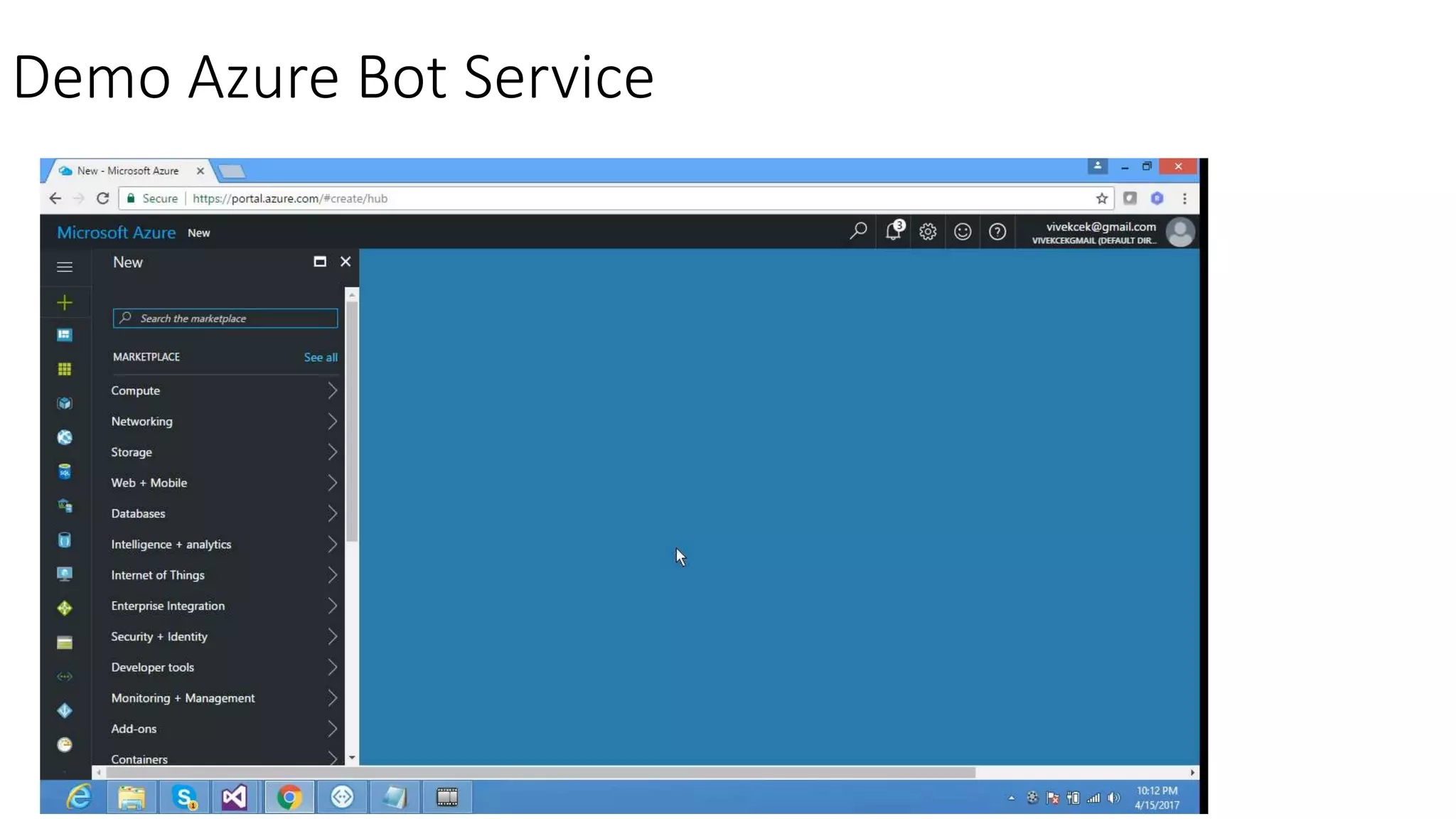 Demo Azure Bot Service 