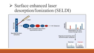  Surface enhanced laser
desorption/Ionization (SELDI)
 
