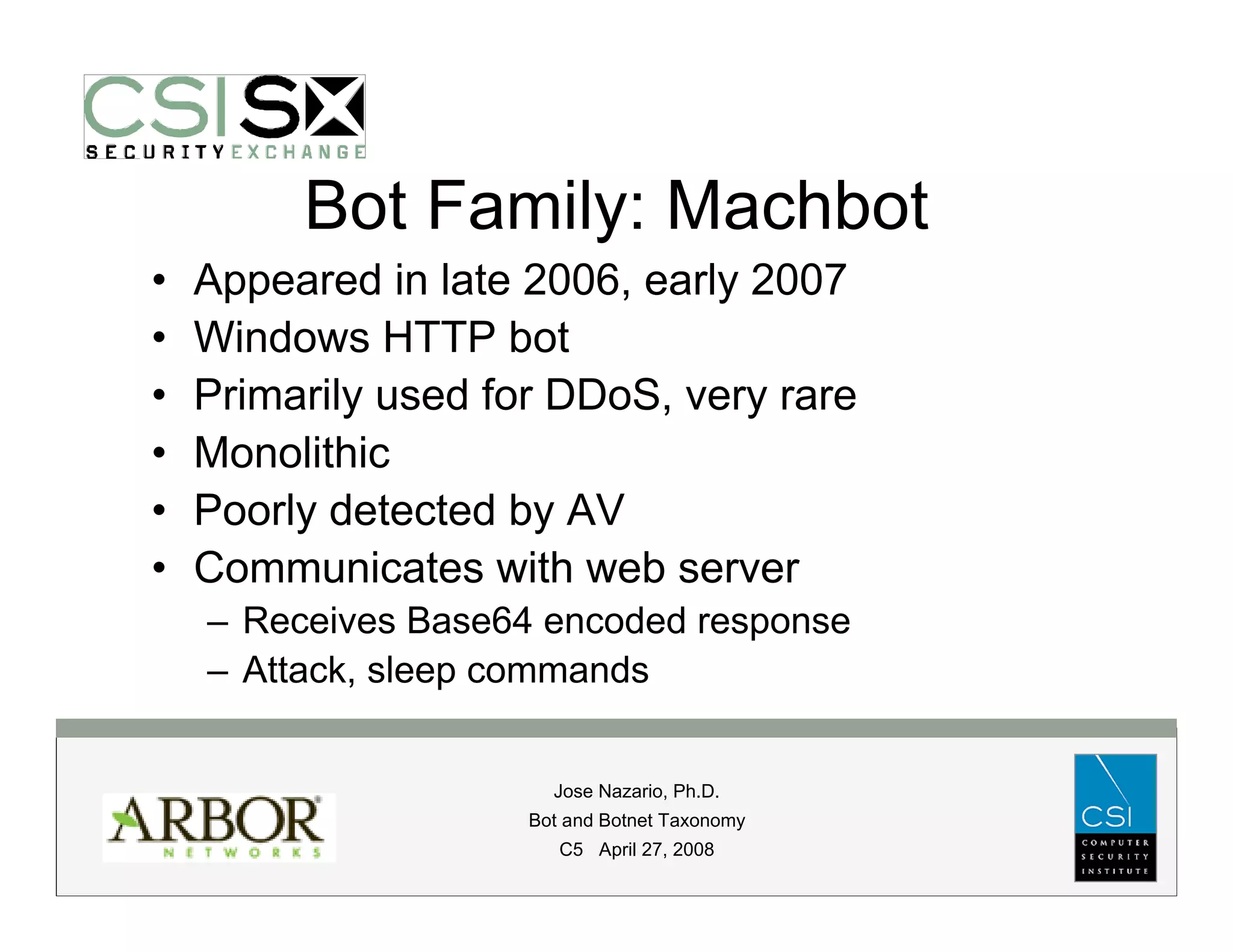Bot and Botnet Taxonomy | PPT