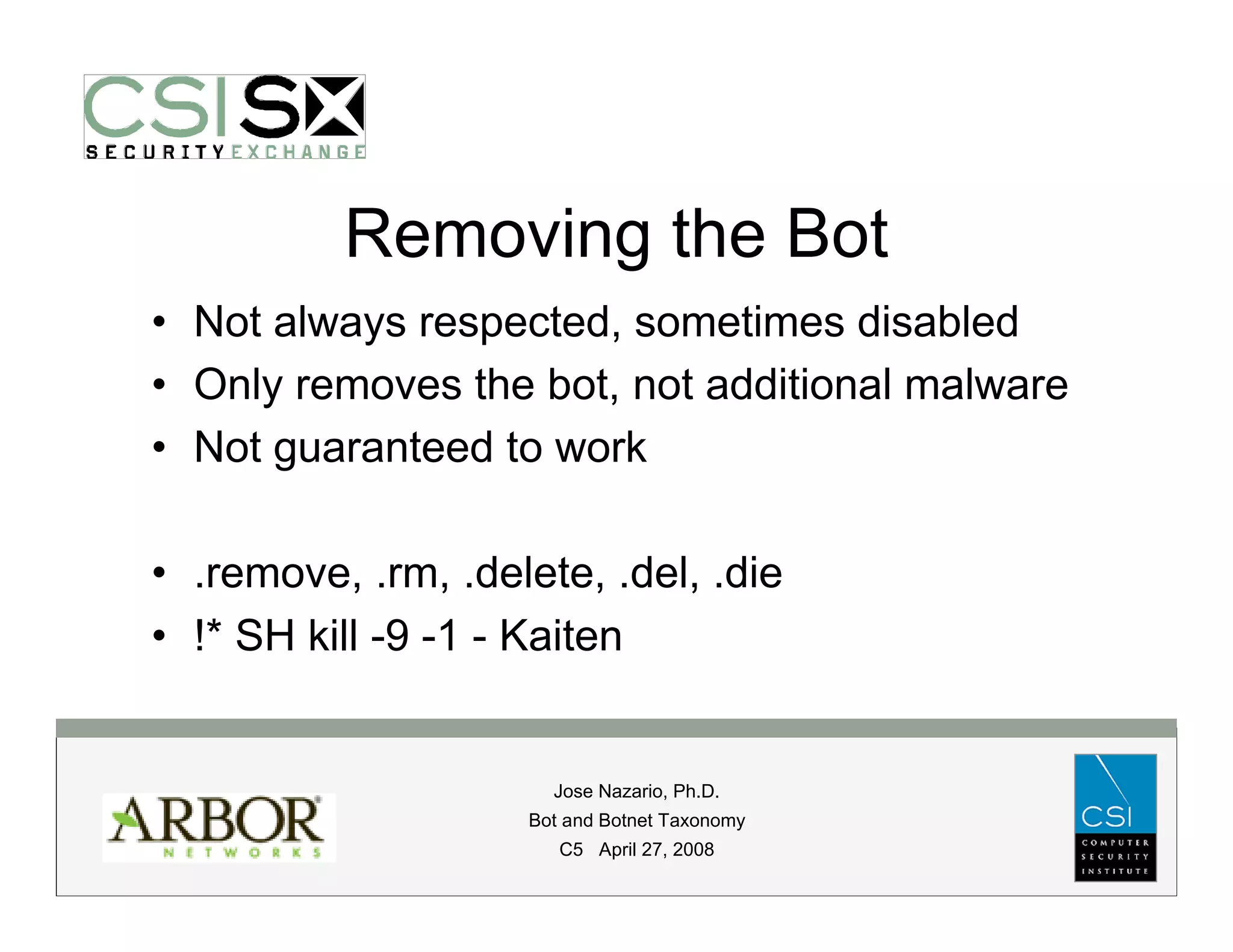 Bot and Botnet Taxonomy | PPT