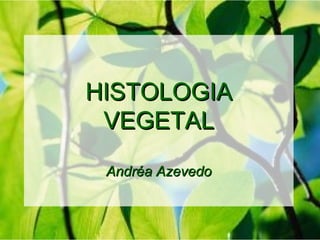 HISTOLOGIA
 VEGETAL
 Andréa Azevedo
 