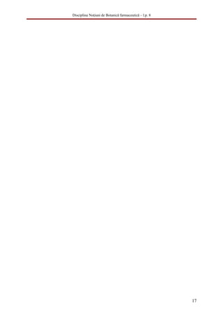 Disciplina Noţiuni de Botanică farmaceutică – l.p. 8




                                                       17
 