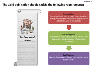 Rashmi M G
The valid publication should satisfy the following requirements:
Publication of
names
 