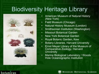 Botanical Library Examples Botanicus.org: Applying ermerging technology to historic scientific ...