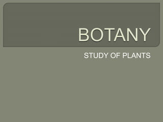 STUDY OF PLANTS
 