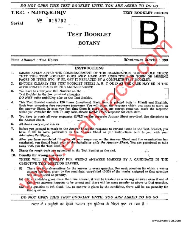 Botany mocktest4 PDF