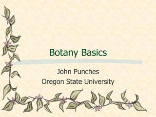 Botany Basics
    John Punches
Oregon State University
 