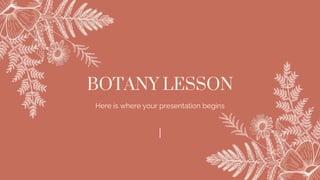Here is where your presentation begins
BOTANY LESSON
 