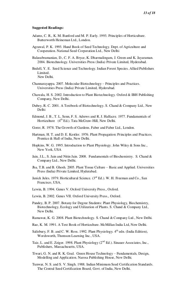 Botany Syllabus