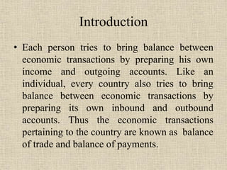 Balance of trade & Balance of Payments | PPTX