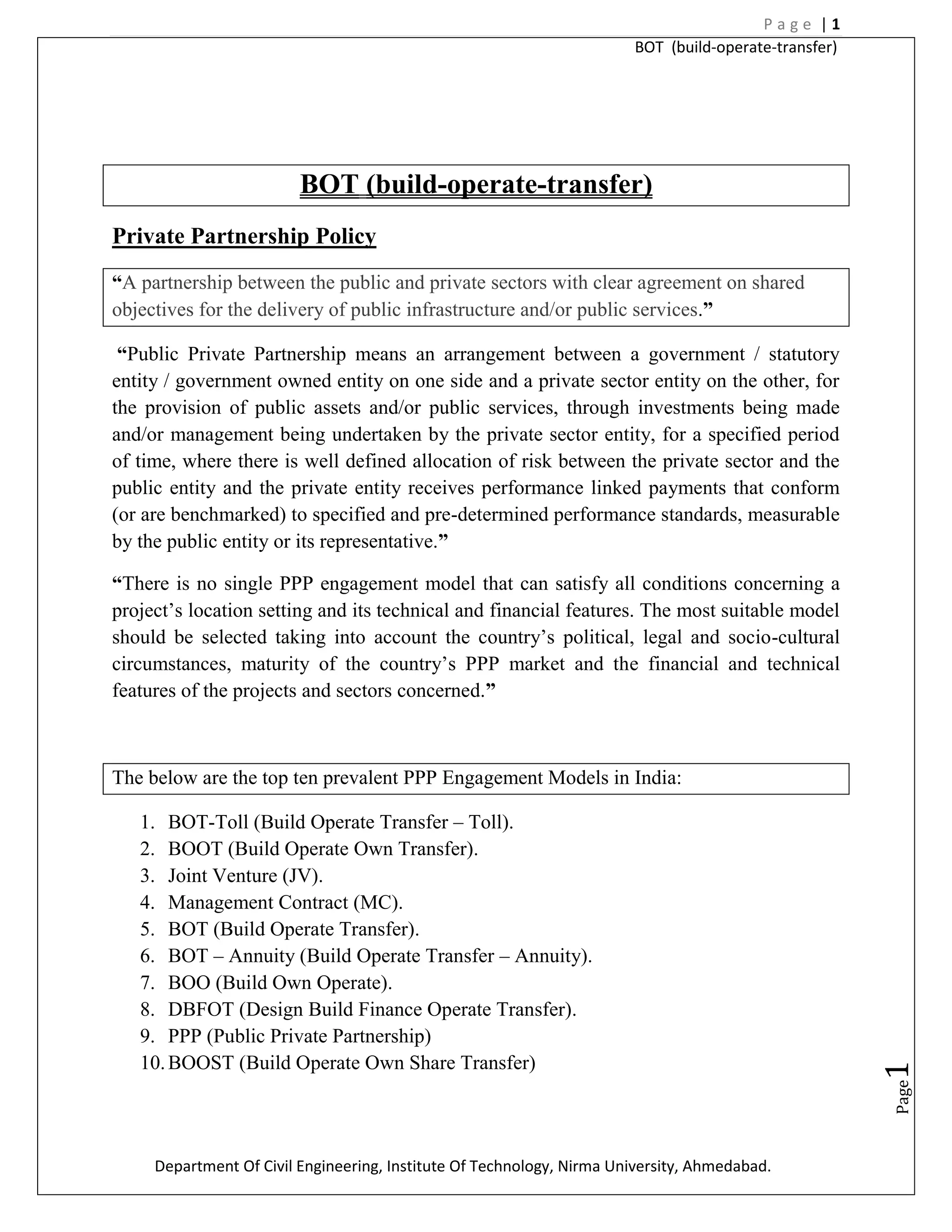 Bot(build operate transfer) | PDF