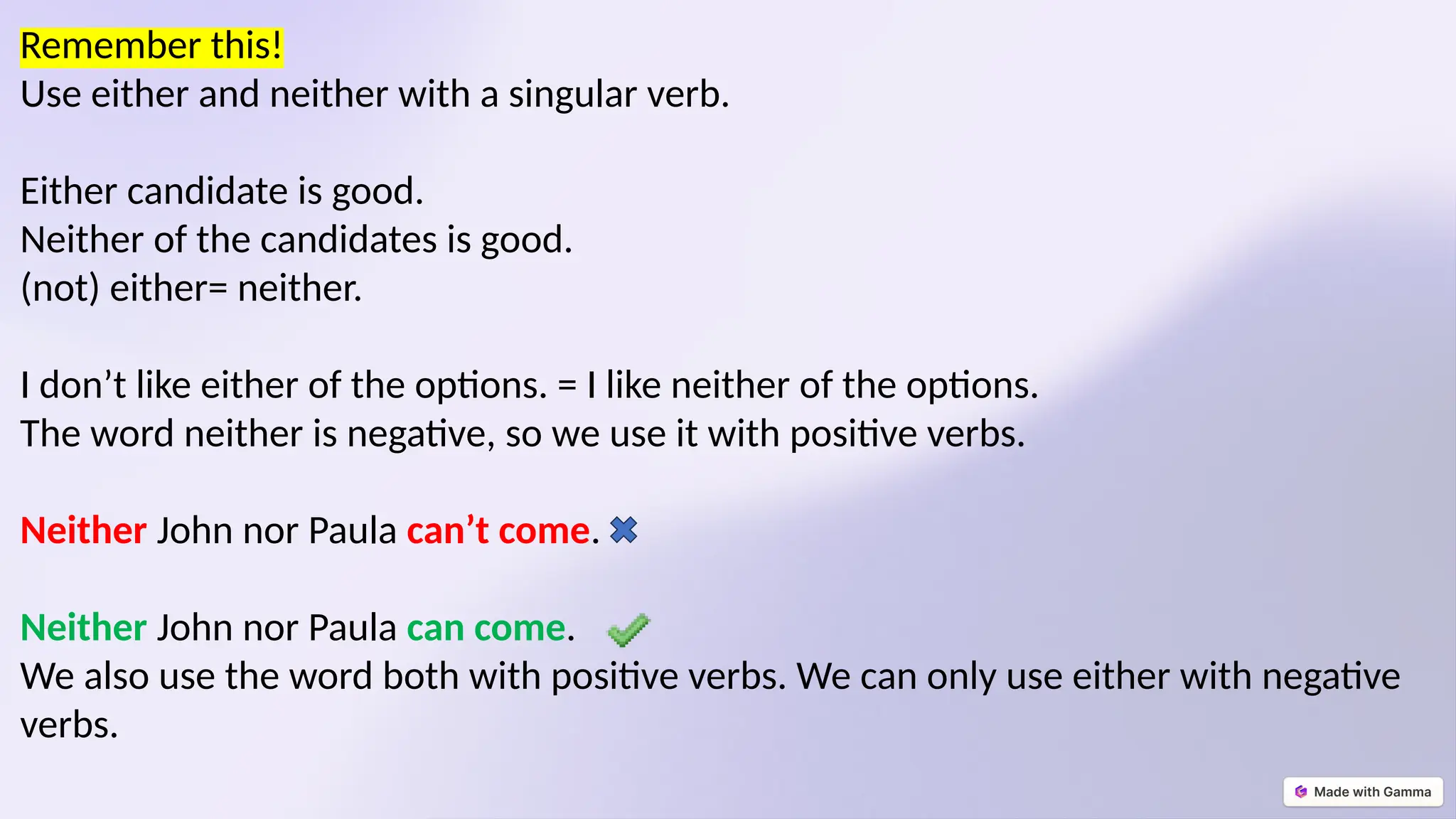Both,Neither nor,either or for upper grades | PPTX