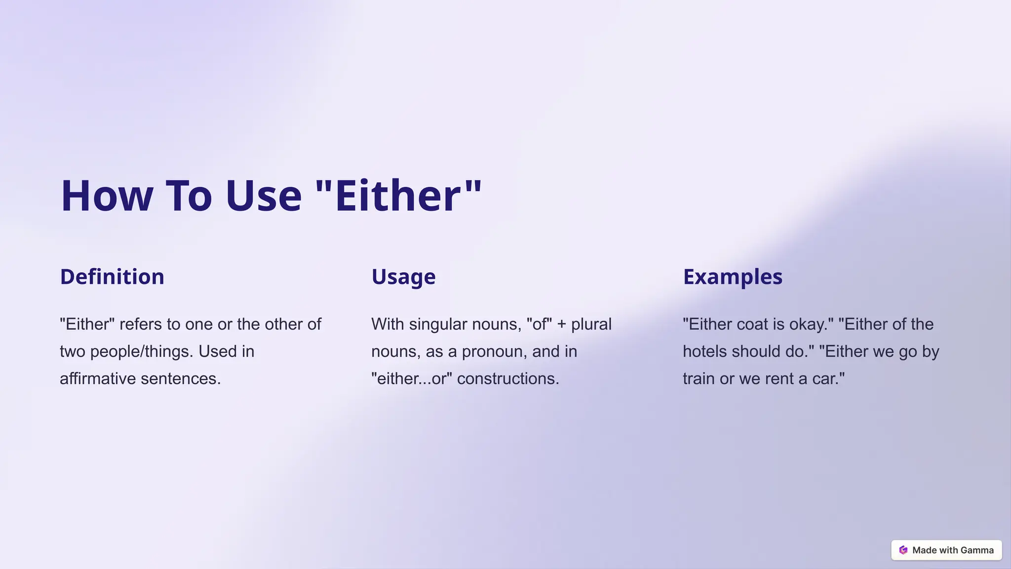 Both,Neither nor,either or for upper grades | PPTX