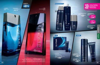 imagem em tratamento - completar fundo - NC
3
5
protege
poraté
48
4 REFIL
6
7
DESODORANTES
BARBAKIT
3. ANTITRANSPIRANTE
AEROSOL, 75 g
22742
R$23,99
5. ANTITRANSPIRANTE
ROLL-ON, 55 ml
20243
R$15,99
KIT QUASAR
• Gel Espumante
para Barbear, 110 g
• Sabonete Perfumado, 90 g
23209
R$44,99
6. ESPUMA DE
BARBEAR, 200 ml
20398
R$31,99
7. GEL CREME
APÓS BARBA, 110 g
21439
R$35,99
Compre1fragrância
masculinaeleve20%
dedescontoem
OBoticárioMEN**
E MAIS! 30% de desconto
em desodorantes body spray e refis***
*Protege contra maus odores, de acordo com testes realizados no laboratório de
O Boticário. **Para compras com 2 ou mais itens de O Boticário MEN, o desconto será no
item de maior valor. Promoção válida de 11/5/2015 a 24/5/2015 ou enquanto durarem
os estoques. ***Promoção válida de 11/5/2015 a 24/5/2015 ou enquanto durarem os
estoques para qualquer desodorante ou refil de body spray. Exceto os da marca Capricho.
4. DESODORANTE
BODY SPRAY, 100 ml
23491
por
14,69
20,99
R$
R$
de
REFIL
15007
por
11,89
16,99
R$
R$
de
1
2
2. FIRE
Oriental Especiada
25873
1. QUASAR
Fougére Fresca
25872
QUASARDES.
COLÔNIA, 125 ml
87,00
cada
SINTAESTA
FRAGRÂNCIANA
pág.147
55
PERFUMARIA
VISUAL
MASCULINO
54
 