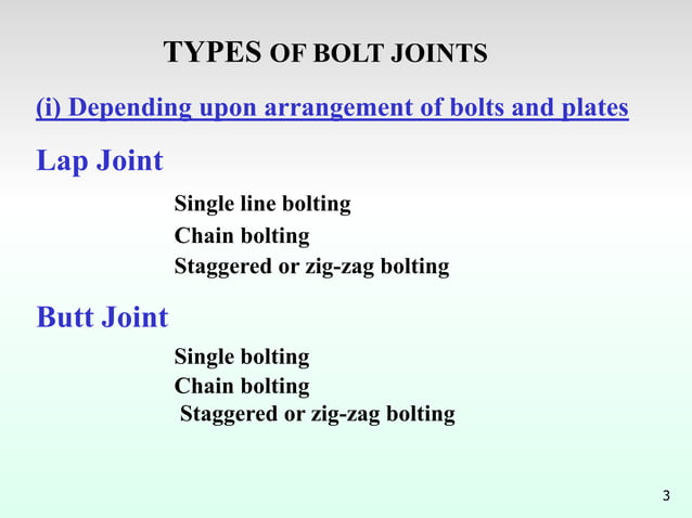 botls types failures and design of bolts | PDF