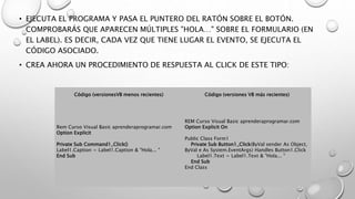 Botones en visual basic 6 | PPT