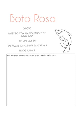 Boto rosa atividade e historinha