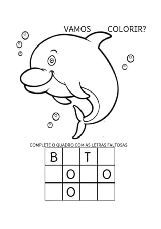 Boto rosa atividade e historinha