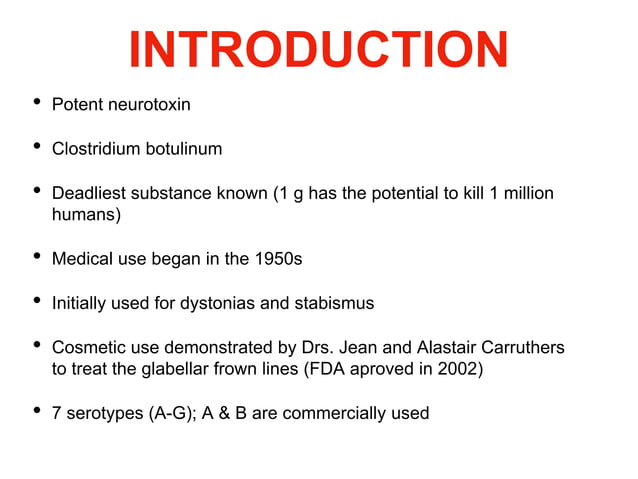 Botulinum Toxin A Botox Pptx