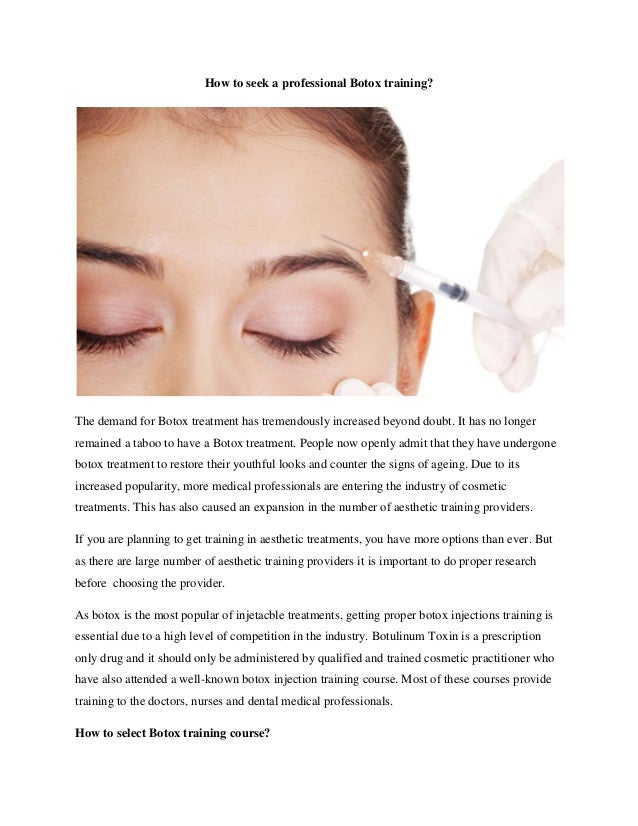 How to seek a professional Botox training?
