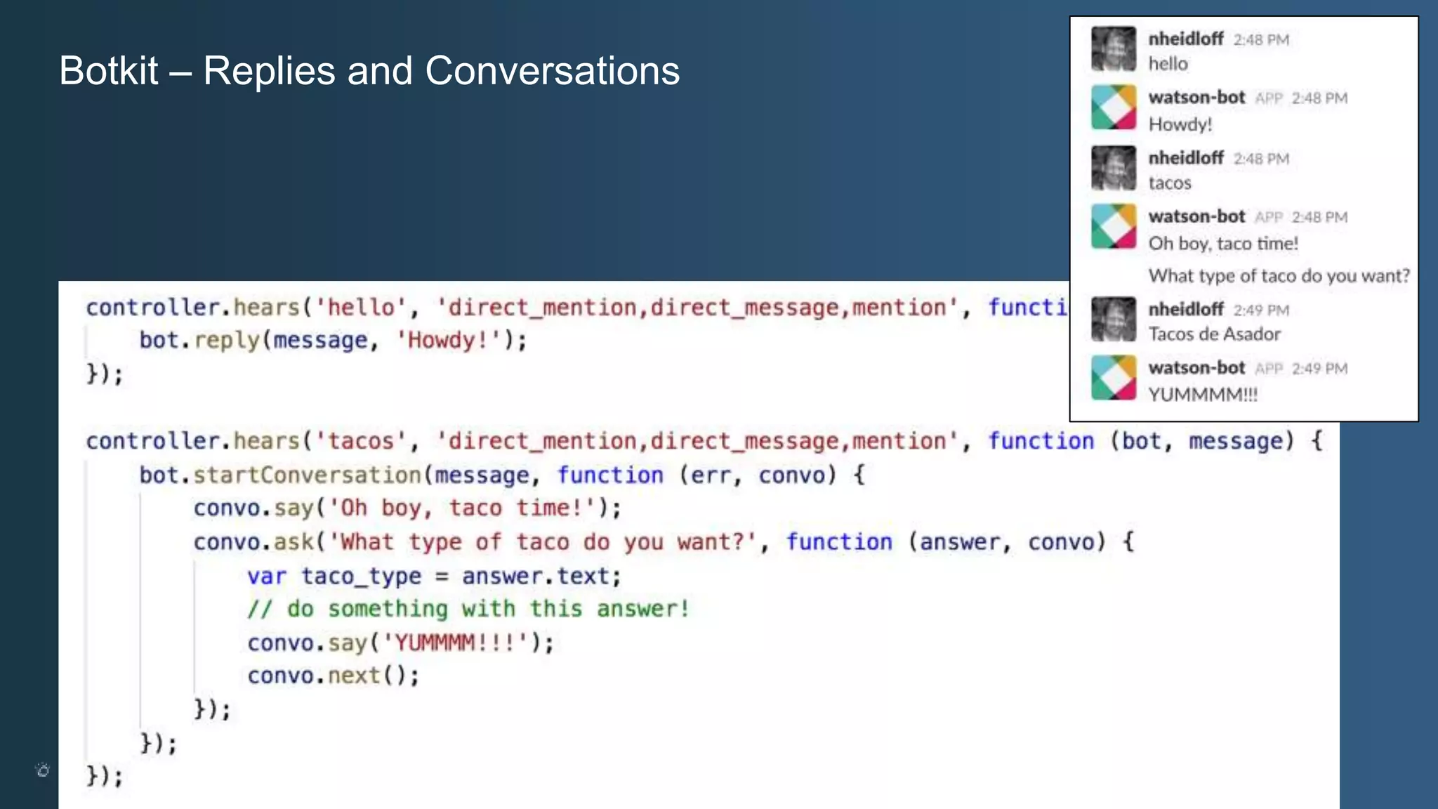 Botkit – Replies and Conversations